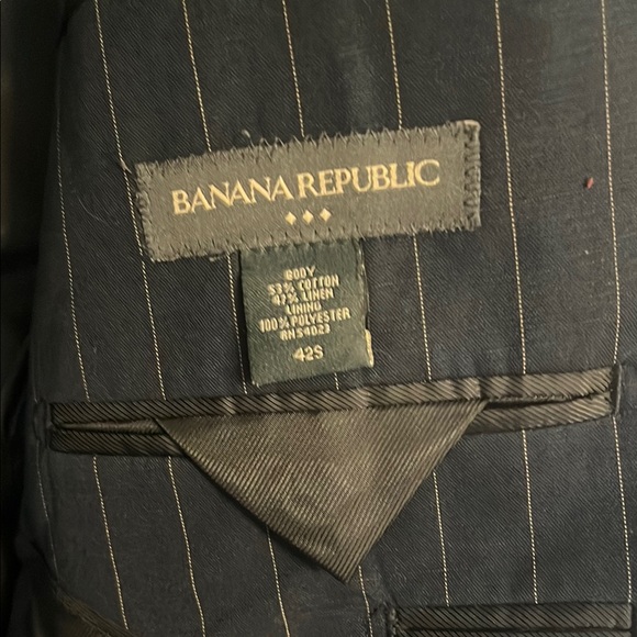 Classic Black Pinstripe Men's Blazer by Banana Republic - Picture 2 of 7